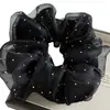 Estilo Coreano Lujo Ligero Estilo Ballet Doble Capa Malla Pedrería Banda Elástica Grande para el Cabello para Mujeres Elegante Versátil Flor para Cola de Caballo Accesorios para el Cabello Cuerda para el Cabello