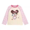 Camiseta Cartoon Manga Longa para Bebê Menina Doce Versátil 2026 Outono Nova Chegada Top com Estampa de Manga Raglan para Meninas
