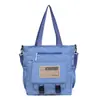 Mochila Escolar Sencilla Bolso de Lona Estilo Ropa de Trabajo para Mujer Bolso Cruzado Deportivo Gran Capacidad Bolso de Hombro para Niños Estudiante Mensajero de Clase