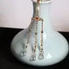 Horquilla Hanfu con Borla Colgante Semiacabado, Calidad que Conserva el Color Borla de Mariposa Romboidal, Una Borla de Nube Borgoña