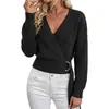 2026 Amazon Transfronterizo Europa TK Ropa para Mujer Otoño/Invierno Nuevo Hebilla Metálica Moda Suéter de Punto Cuello en V