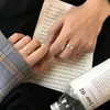 Celebridad de Internet ins Anillo Par de Dedo Índice con Números Romanos de Plata Tailandesa Anillo Abierto Anillo de Pareja Par de Anillos Vintage para Hombres y Mujeres