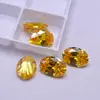 Zircón Dorado Forma Ovalada Wholesale Cabujón de Piedra Sintética de Color Forma de Huevo Piedra Suelta Joyería DIY Cz con Parte Trasera Puntiaguda
