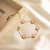 Pulsera Grande de Acero de Titanio de 15 mm Trébol de Cuatro Hojas Doble Cara Cinco Flores Celebridad de Internet Chapada en Oro de 18K No Se Desvanece Lujo Accesible Estilo Caliente Transfronterizo para Mujer