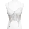 Camisole de renda com barbatanas e sutiã embutido, girl spicy, modeladora e realça a silhueta, estilo puro e sensual, adequada para usar como camada externa ou top interno, 3053
