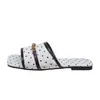 2026 Nuevas Pantuflas de Lunares Tallas Grandes para Mujer Chanclas Versátiles de Moda con Punta Cuadrada Decoración de Cadena Par Elegante con Faldas