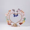 Árbol de cristal con forma de corazón de grava de cristal natural más vendido transfronterizo, amatista, ágata, decoración de árbol de la fortuna para el hogar y la oficina