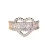 AliExpress shein anel retangular branco coração de diamante formato de coração Coringa anel delicado de luxo leve atacado uma geração de cabelo