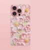 Textura em Relevo Pintura a Óleo Camélia Rosa Capa de Celular Iphone13Promax Luxo Leve Feminina Capa Protetora Anti-Risco