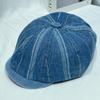 Sombrero vaquero de ala hacia adelante vintage japonés para hombre y mujer de primavera y verano, sombrero de repartidor de periódicos old school lavado a la calle, boina todo partido