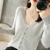 Cardigan de Punto Nuevo para Mujer Otoño Invierno Cuello en V Abrigo Delgado de Punto Suéter Manga Larga Suave y Esponjoso