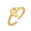 Australia, Europa antigua y Estados Unidos anillo abierto de 26 letras inglesas chapado en cobre simple de oro de 18 quilates anillo joker de nicho femenino