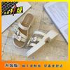 Sandalias de Plataforma Perezosa, Tacones de Cuña de Celebridad de Internet, Chanclas de Suela Gruesa con Lazo para Mujer, Nuevos Estilos de Verano y Otoño 2025, Ropa Exterior Versátil