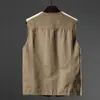 Colete masculino regular, novo estilo, para todas as estações, fino, com gola alta, para atividades ao ar livre, secagem rápida, multiuso.