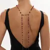 Cadena de espalda sexy de estilo chica caliente transfronteriza europea y americana con cuentas de cristal, cadena corporal larga de borla de moda para mujer estilo Ins
