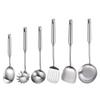 Espátula de acero inoxidable 304, cuchara sopera, juego de utensilios de cocina, espátula para freír, colador, cuchara de cocina para hotel, juego de cinco piezas