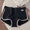 Calcinha esportiva estilo japonês para meninas, 100% algodão jacquard classe A, cintura média, color blocking simples, forro 100% algodão antibacteriano