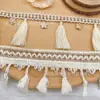 2025 Novo Estilo Étnico Renda com Franjas Feita à Mão DIY Adequado para Punhos de Roupa, Bainhas de Saia e Acessórios de Cortina
