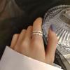 Anillo de dedo minimalista, moderno, ligero, de lujo, con diseño de nicho, exquisito, irregular, estilo coreano, simple, elegante, con apertura ajustable.
