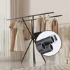 Tendedero plegable para uso en interiores en el dormitorio, no requiere taladro, tendedero para colgar en el balcón, barra para secar ropa para el hogar, adecuado para dormitorios de estudiantes