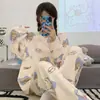 Pijama para Mujer Primavera y Otoño Manga Larga Verano para Mujer 2025 Nuevo Estilo Delgado Reductor de Edad Ropa de Casa traje Otoño