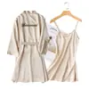 Vestido de Madrinha roupão matinal longo roupão matinal emocional feminino noiva madrinha seda festa pijama roupa presente de mão alça