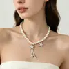 Collar con Colgante de Estrella de Cinco Puntas Tachonada con Diamantes Estilo Francés Vintage, Cadena para Clavícula con Perlas de Gama Alta de Nicho, Accesorio de Moda de Lujo Ligero para Mujeres