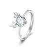 Plata Esterlina s925 Ciervo Tiene Tu Anillo de Diamantes en Quilates