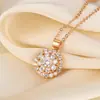 Colar de Corrente para Clavícula com Pingente de Círculo de Diamantes Cintilantes, Estilo Quente Transfronteiriço, Luxo Leve, Design de Nicho de Alta Qualidade, Colar da Moda