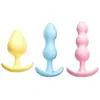 Conjunto de Três Cores de Plug Anal de Gelatina Misteriosa, Brinquedos Sexuais de Material de Borracha Macia TPE, Conjunto de Três Cores Atacado