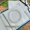 Perlas de Agua Dulce Naturales Zhuji 8/11+ Redondas de Alto Brillo, No Necesita Quitarse al Lavarse las Manos, Pulsera Elástica, Pulsera Apilable