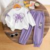 Ropa de Primavera Nueva Estilo para Niñas Yikids Sudadera con Dibujo de Conejo Lindo para Bebé Pantalón de Manga Larga Traje de Dos Piezas Verano