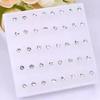Set de pendientes de plástico con diamantes de imitación simples al por mayor pendientes de puesto de Corea pendientes mujeres joyería pequeña fábrica de origen accesorios