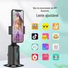 Gimbal de Rastreamento Inteligente Q9 Estabilizador de Rastreamento Facial 360° Suporte para Celular para Transmissão ao Vivo no Tiktok Tudo-em-Um