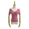 Pure Desire Design Camiseta de Manga Corta de Un Hombro Dos Formas para Mujer Verano 2024 Nuevo Top Sexy Ajustado