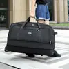 Bolsa de viaje con ruedas de gran capacidad transfronteriza, bolsa de equipaje de tela Oxford de 32 pulgadas, bolsa plegable con ruedas de arrastre, expansión alta adicional
