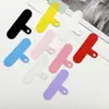 Cordón para teléfono de color caramelo, almohadilla de silicona, clip trasero transparente, tarjeta de tela fija, almohadilla para teléfono con puerto de carga universal