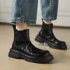 Botas Martin de suela gruesa sin cordones para otoño e invierno para comercio transfronterizo, botines Chelsea cortos de suela blanda en negro y marrón para mujer