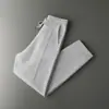 Pantalones Largos para Hombre de Doble Bolsillo, Transpirables, Amigables con la Piel, Engrosados, de Capa de Aire, Adelgazantes, de Cintura Alta con Cordón