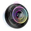 Altavoz Bluetooth inalámbrico de fábrica con ventosa, impermeable, luces de colores LED, pantalla digital, IPX7, superventas transfronterizo, diseño privado