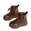 Botas Martin de Plataforma para Mujer 2026 Otoño/Invierno Nuevas de Suela Gruesa para Aumentar la Estatura Botines Cortos Botas Individuales Cálidas con Forro de Terciopelo Botas de Moda