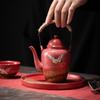Palacio Imperial grulla roja juego de té cultural una tetera dos tazas bandeja caja de regalo inauguración de casa regalo de cumpleaños para padre regalo para la mano