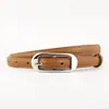 Cinturón de Cuero Genuino para Mujer Transfronterizo con Hebilla Simple Dorada, Adecuado para el Trabajo Diario, Combinar con Jeans, Trajes y Vestidos, en Stock