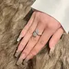 Anillo Abierto de Flor de Zirconia Europeo y Americano Exquisito Sentido de Alta Gama Nuevo Anillo para el Dedo Versátil Nuevo Anillo Único Pulsera