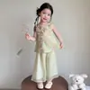 Conjunto de Verano para Niñas 2026 Nueva Moda Infantil Nuevo Estilo Chino Bordado de Verano Conjunto de Dos Piezas para Bebés Niñas