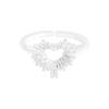 1587 Anillo de Corazón Asimétrico de Diseño Nicho K-Style Ins Plata Esterlina S925 Anillo de Plata en Forma de Corazón para Mujer