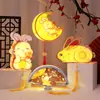 Linterna del Festival de Medio Otoño Hecha a Mano DIY para Niños Linterna de Proyección de Conejo de Doble Cara Estilo Antiguo Paquete de Materiales para Jardín de Infancia