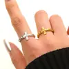 Anillo de Acero Inoxidable con Forma de Cruz Transfronterizo Europeo y Americano para Mujeres y Hombres, Unisex, con una Figura Clavada a la Cruz