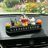 Placa de Matrícula de Coche de Crayon Shin-chan Placa de Estacionamiento Temporal Teléfono Móvil para Coche Adorno de Decoración Interior de Coche