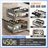 Estante compacto para especias de gabinete de cocina, estante de almacenamiento de doble capa de aluminio completo tipo cajón ultradelgado, escurreplatos